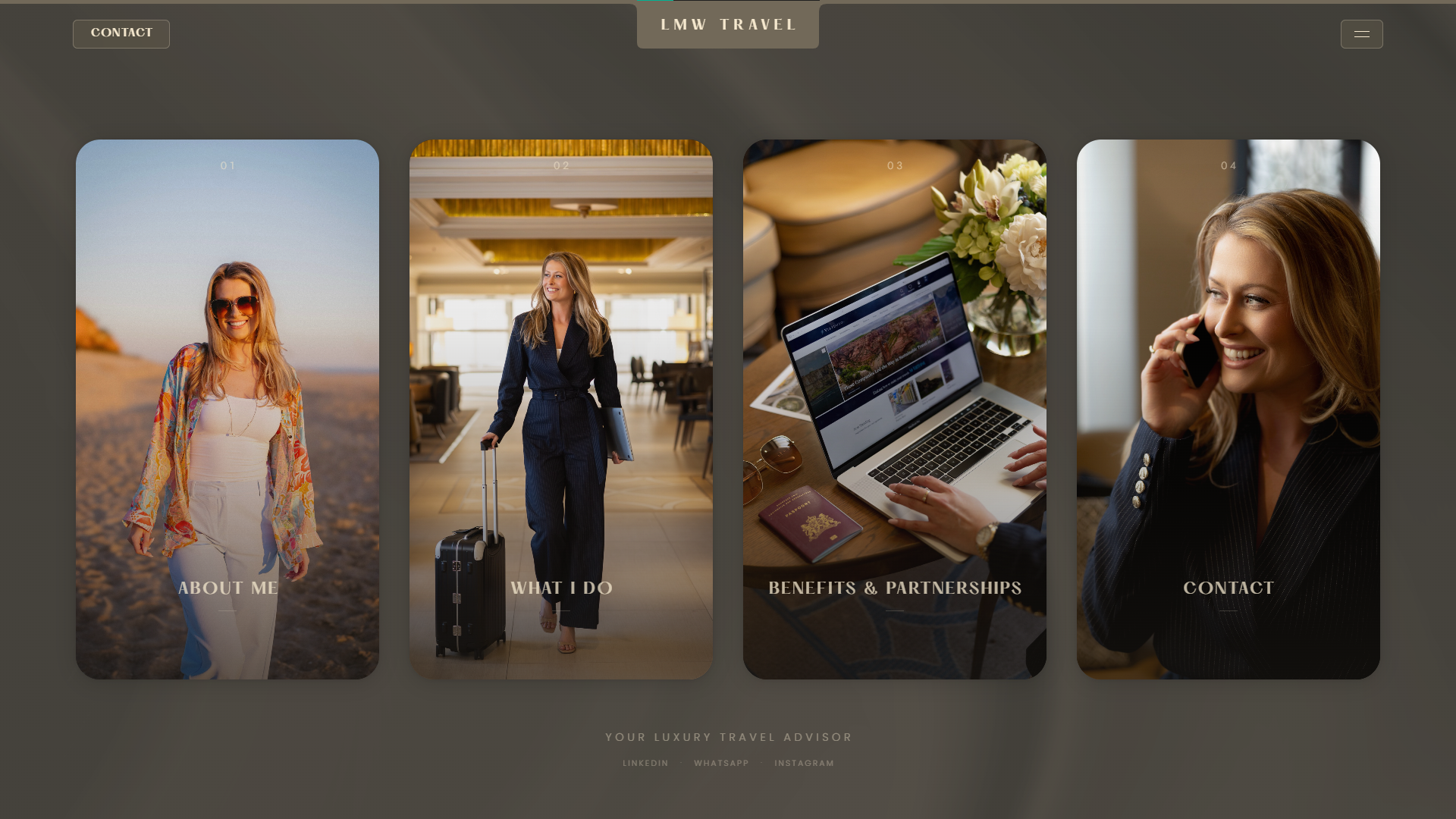 LMW Travel website, Lynn Megan Wijngaard, luxury travel advisor, Cut Studios